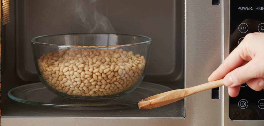 tostar-piñones-microondas