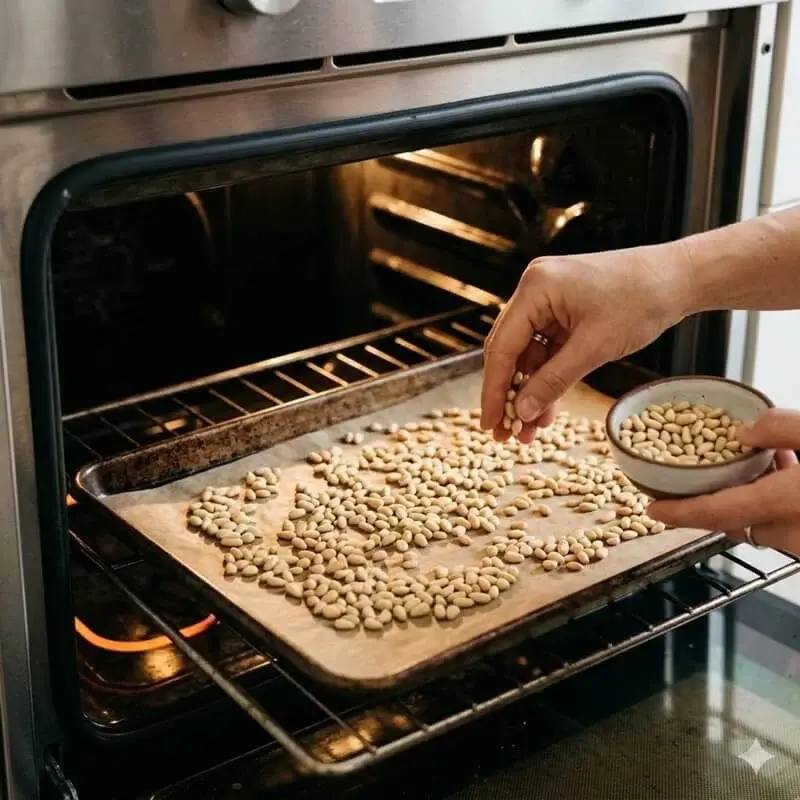Cómo evitar que los piñones se caigan o se quemen en el horno