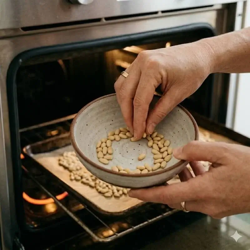 Cómo evitar que los piñones se caigan o se quemen en el horno